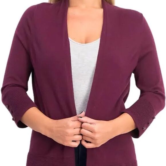 NEW Evolution By Cyrus Burgundy Cardigan - Picture 1 of 8